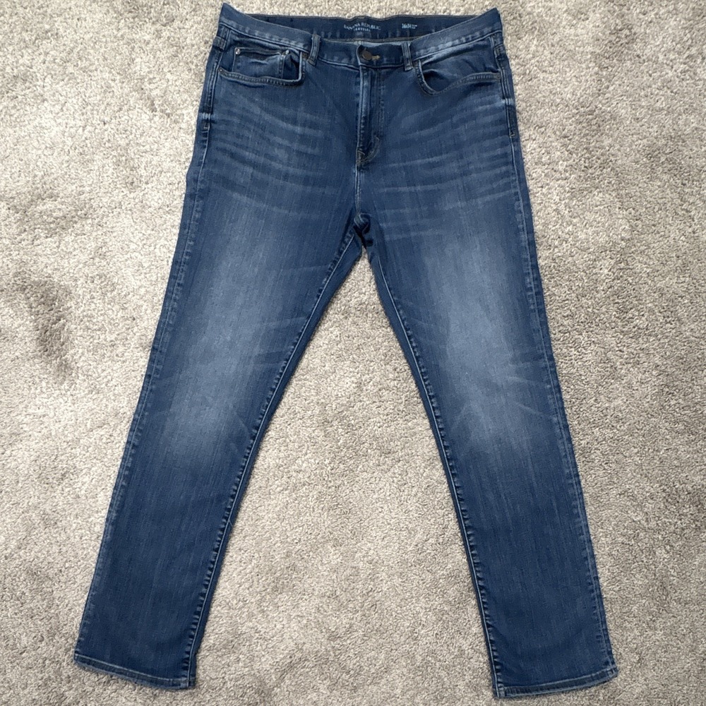 Banana‎ Republic Traveler Slim Fit Blue Medium Wash Denim Jeans 5-Pocket Men's
